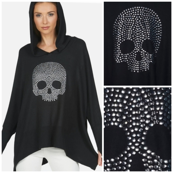 Lauren Moshi Tops - Lauren Moshi Studded Wilma Nailhead hoodie